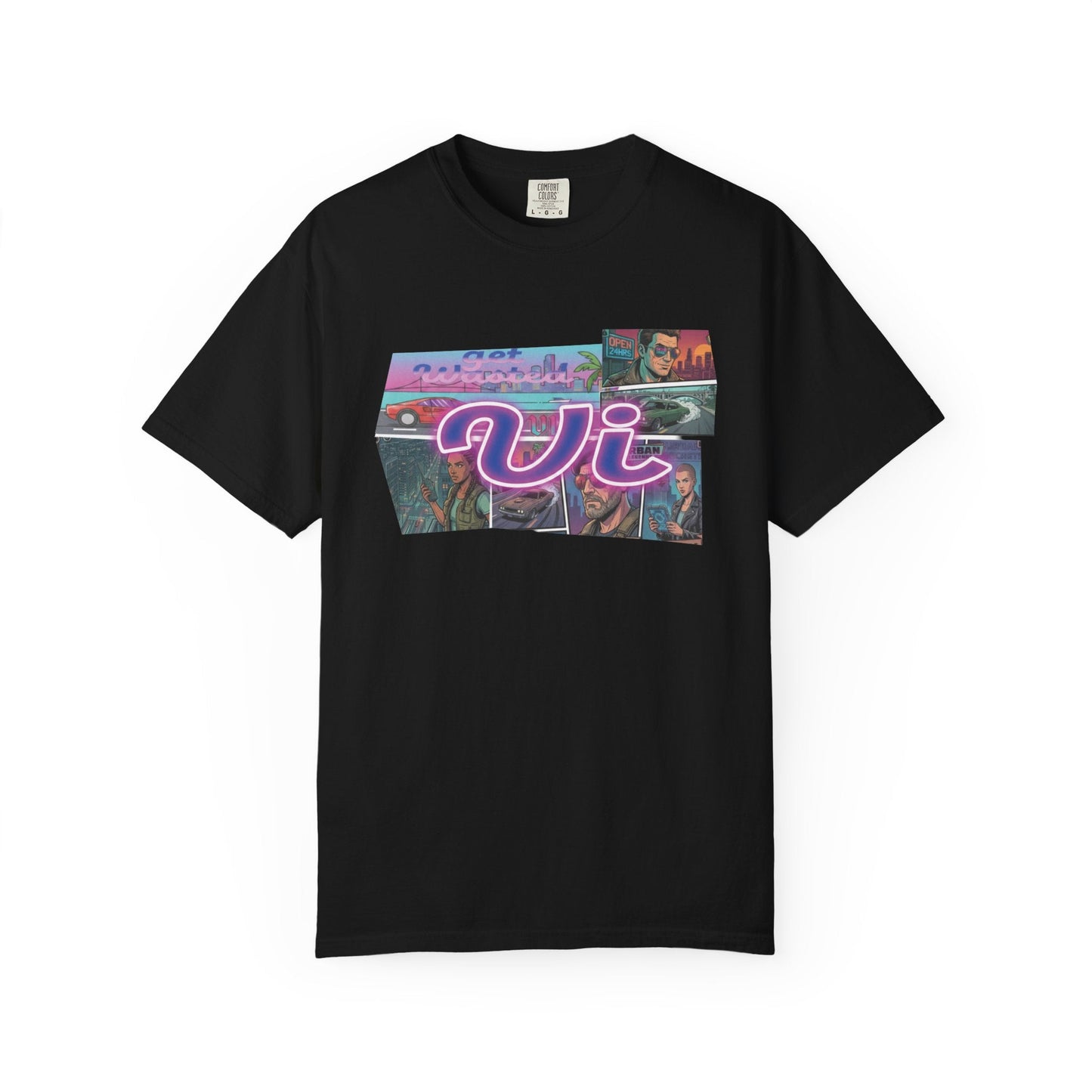 Vice City VI Retro Aesthetic Graphic Tee, Neon Miami Vibes  T-Shirt