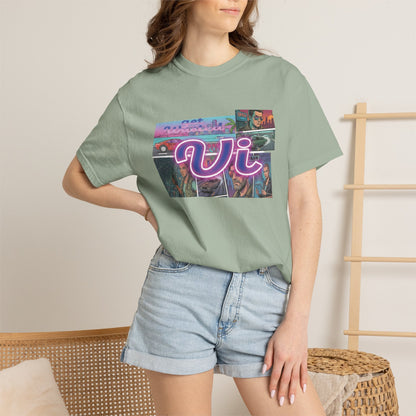 Vice City VI Retro Aesthetic Graphic Tee, Neon Miami Vibes  T-Shirt