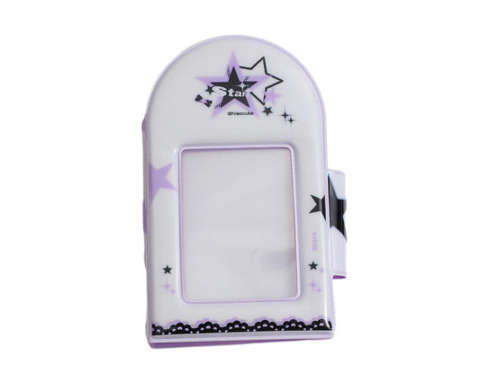 Purple PVC photo album with star window and clasp