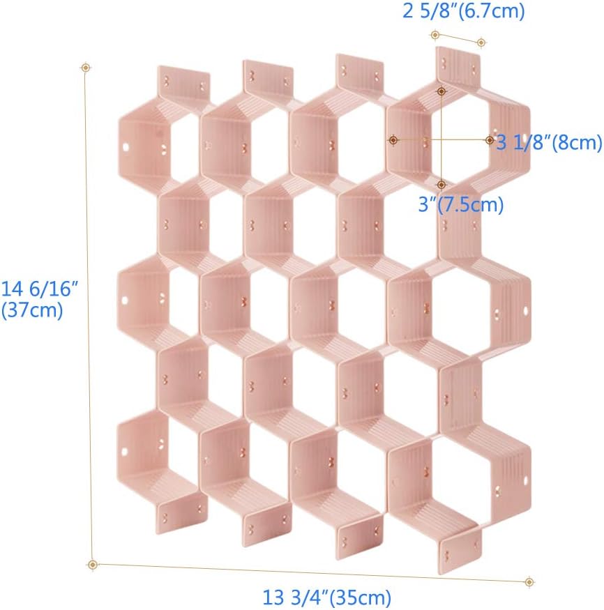 Pink Drawer Organizer Divider for Socks Underwear & Belts Set of 1