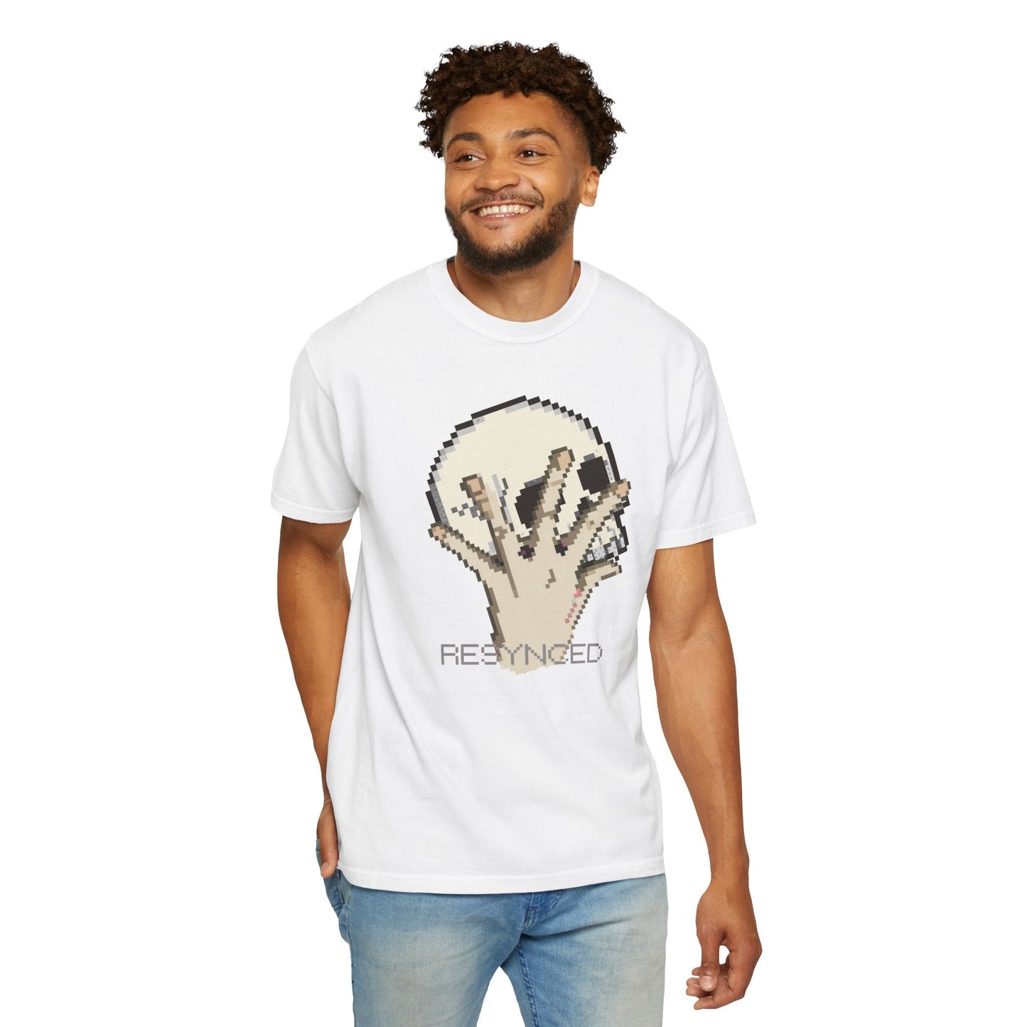 Pixel Hand Tee - Retro Glitch Skull Graphic T-Shirt | Designed by Aprasi
