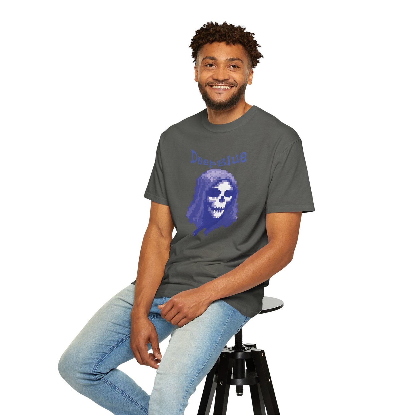 Resynced from the Deep Blue - Pixel Pirate Unisex Graphic Tee | Glitch Art Gamer Shirt By Aprasi