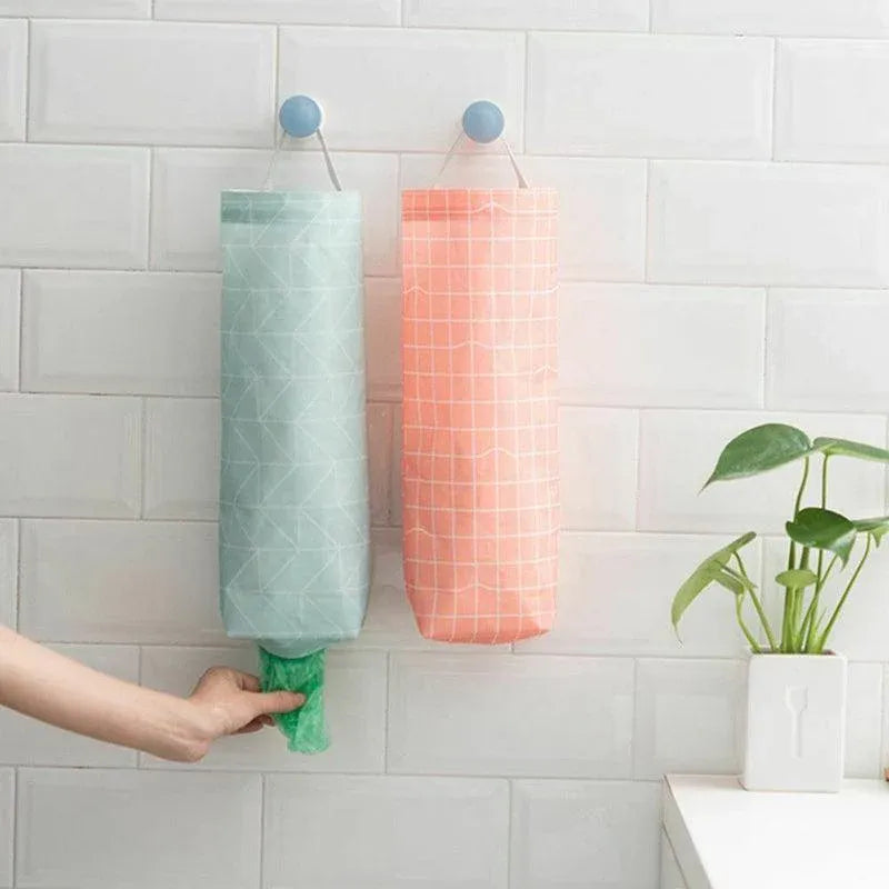 Plastic Bag Bags Hanger Organizer Storage Kitchen Trash Garbage Dispenser Holder - Green
