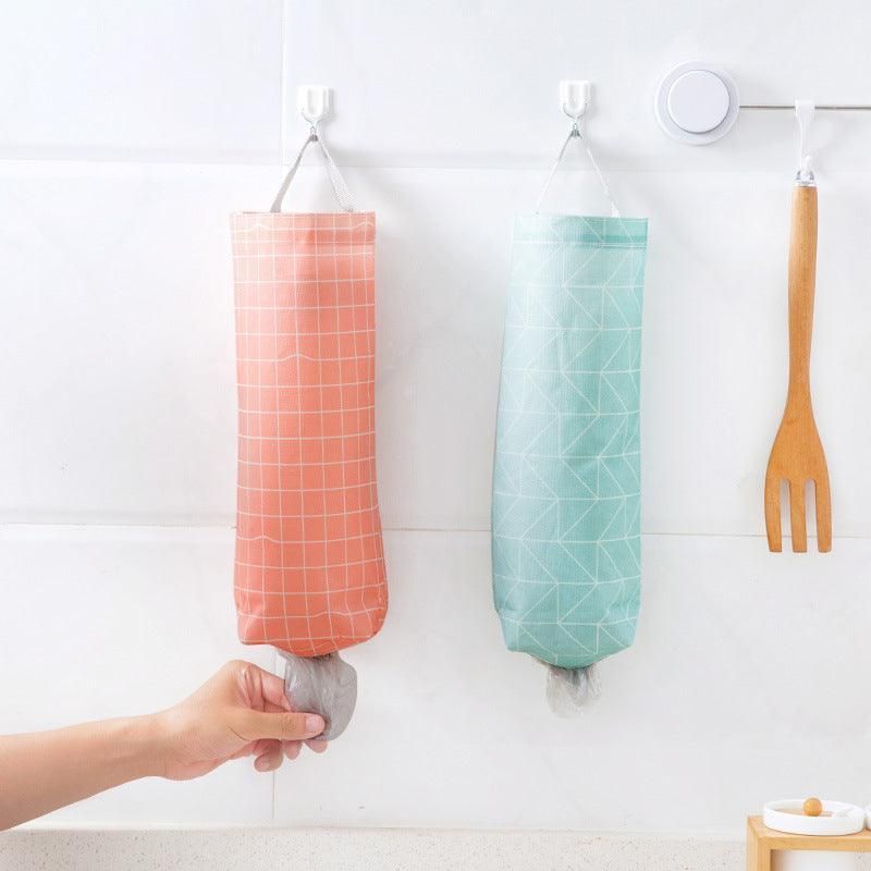 Plastic Bag Bags Hanger Organizer Storage Kitchen Trash Garbage Dispenser Holder - Green