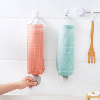 Plastic Bag Bags Hanger Organizer Storage Kitchen Trash Garbage Dispenser Holder - Red