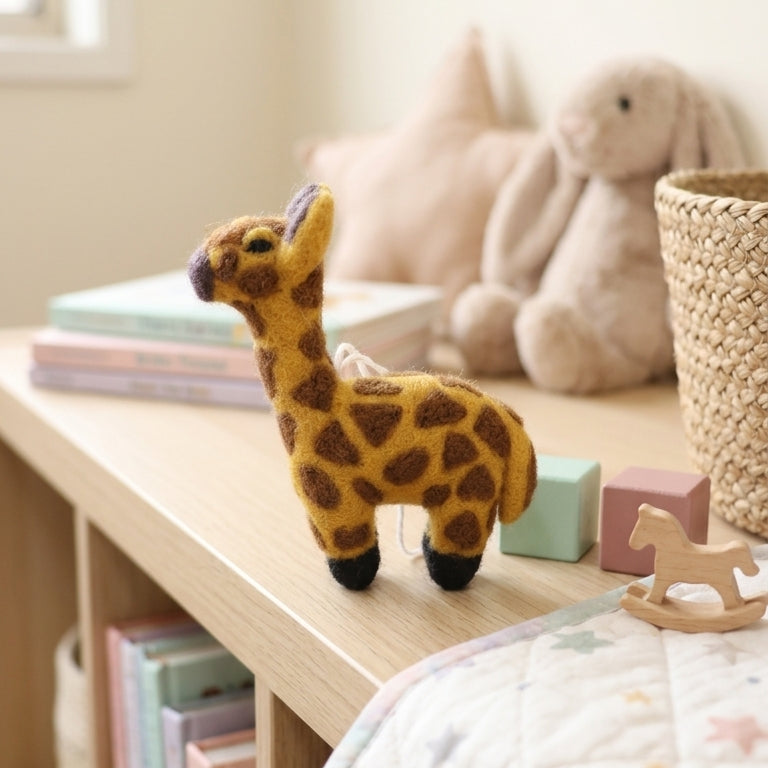 Handmade Wool Felt Giraffe Ornament