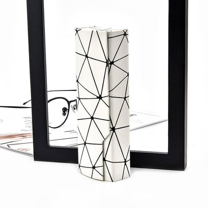 Premium Eyeglass Case - Retro Japanese Style - Sunglass Storage - Fashionable Geometric Pattern - Stylish Eyeglass Case - Durable and Shock-Resistant - Unisex - White