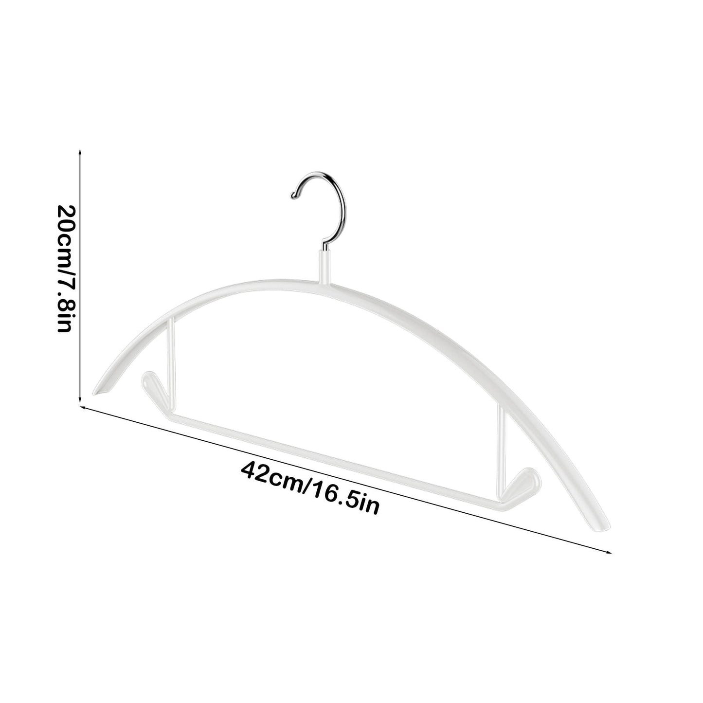 Premium Velvet Hangers, Heavyduty- Non Slip No Shoulder Bump Suit Hanger - Chrome Hooks,Space Saving Round Clothes Hanger for Coat,Sweater,Jackets,Pants,Household Silicone Clothes Hanger ( 10 Pack) White