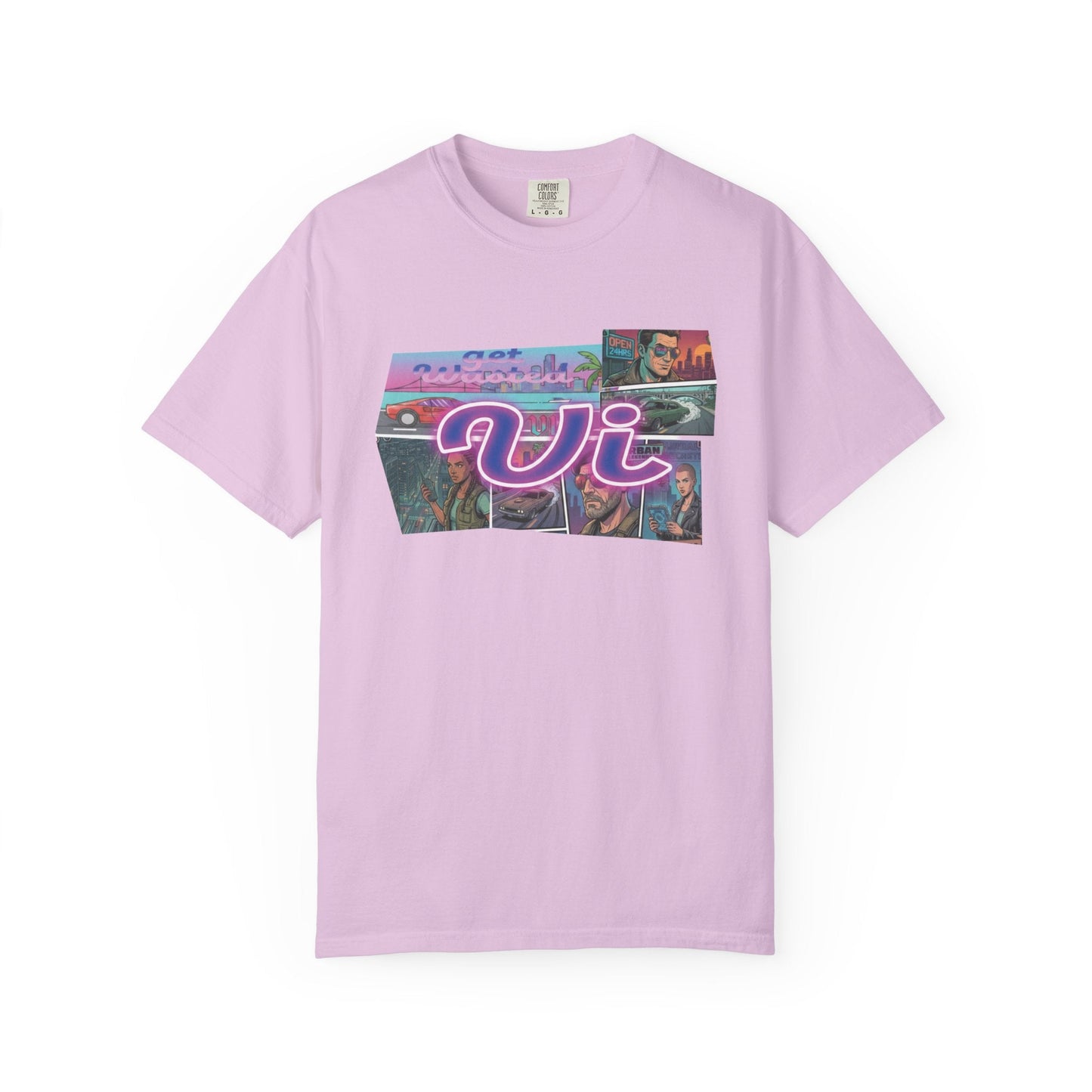 Vice City VI Retro Aesthetic Graphic Tee, Neon Miami Vibes  T-Shirt