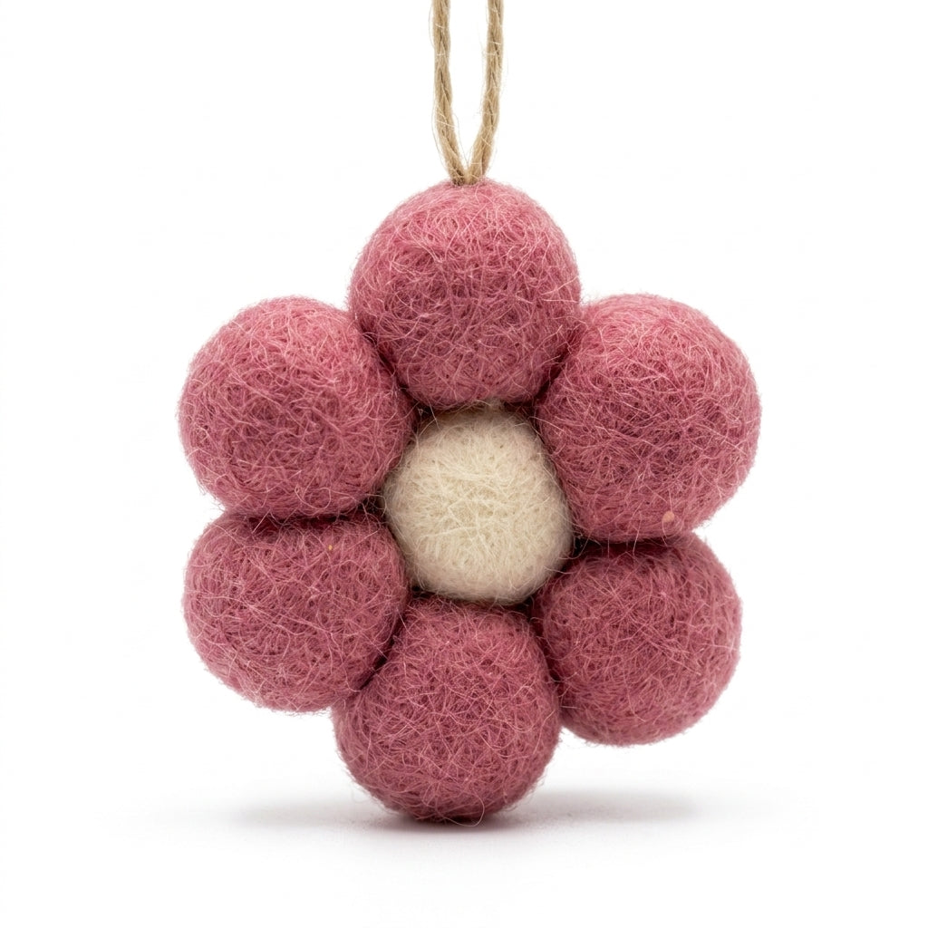 Handmade Wool Felt Flower Ornament
