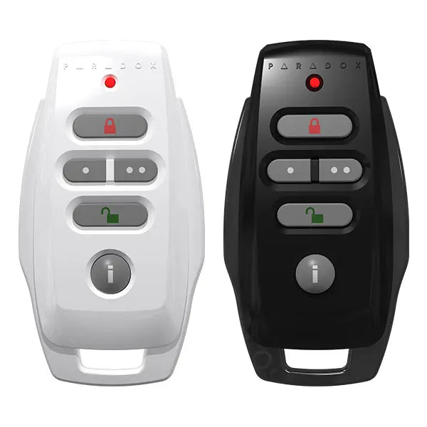 Paradox REM25 Two-Way Wireless Remote Control – Slim Black/white Design, 433MHz | Secure Arm/Disarm, Visual & Audio Feedback