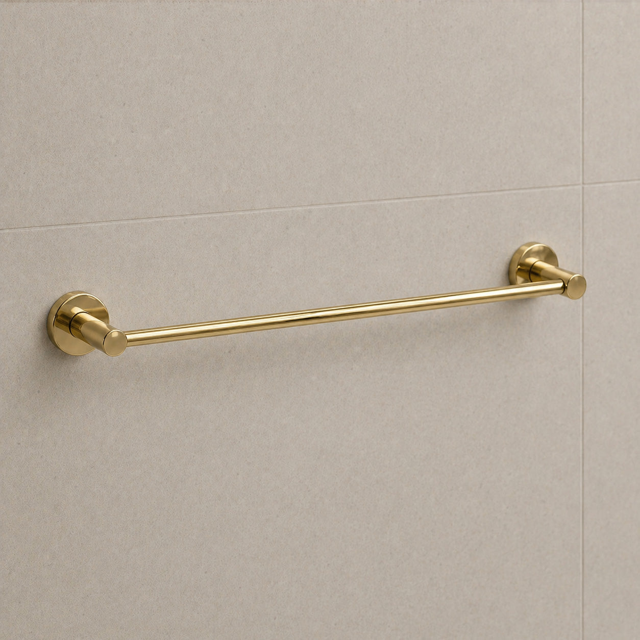 Reno Single Towel Rail - Polished Gold