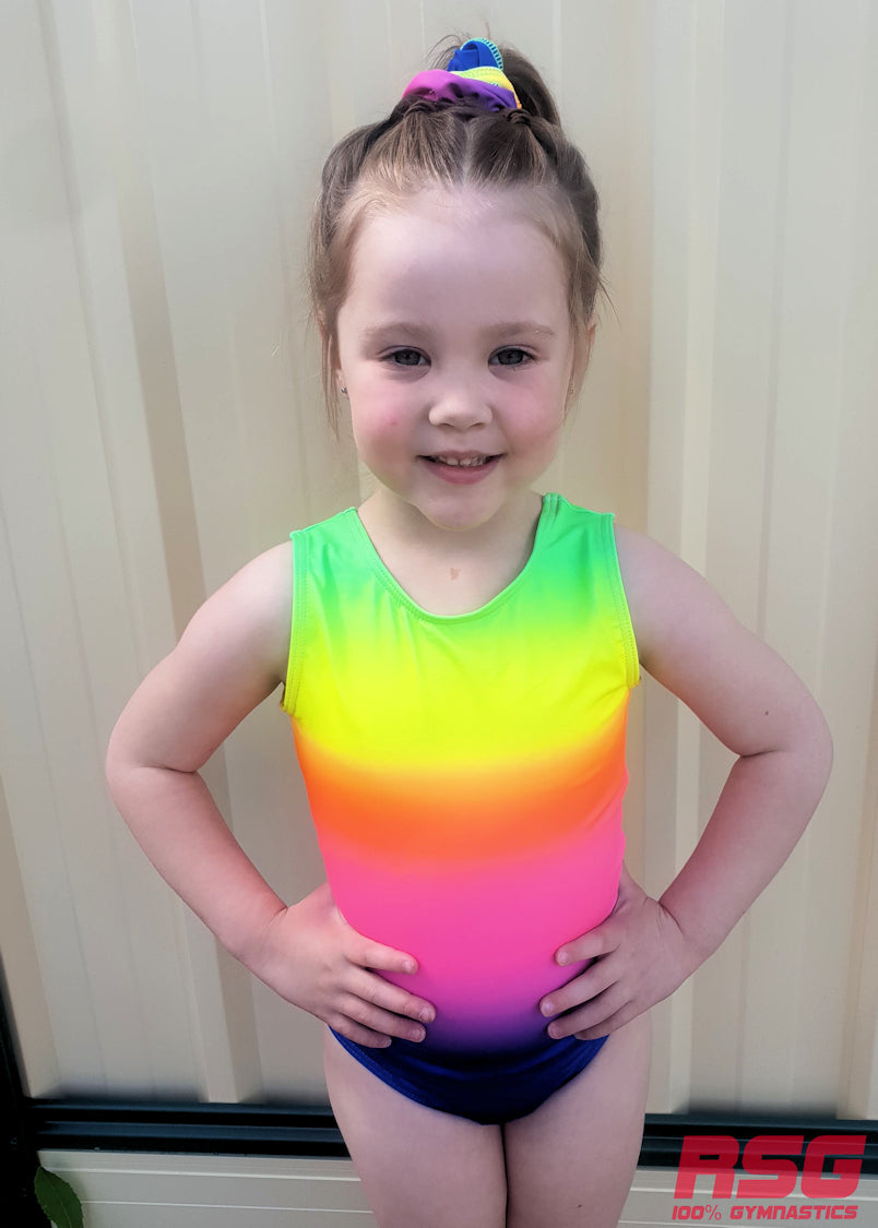 RSG-482 Sleeveless Leotard - Neon Rainbow