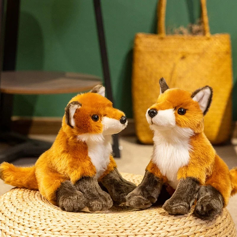 Lifelike 25cm Fox Plush - Realistic Foxy Toy with Soft Synthetic Fur