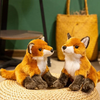 Lifelike 25cm Fox Plush - Realistic Foxy Toy with Soft Synthetic Fur