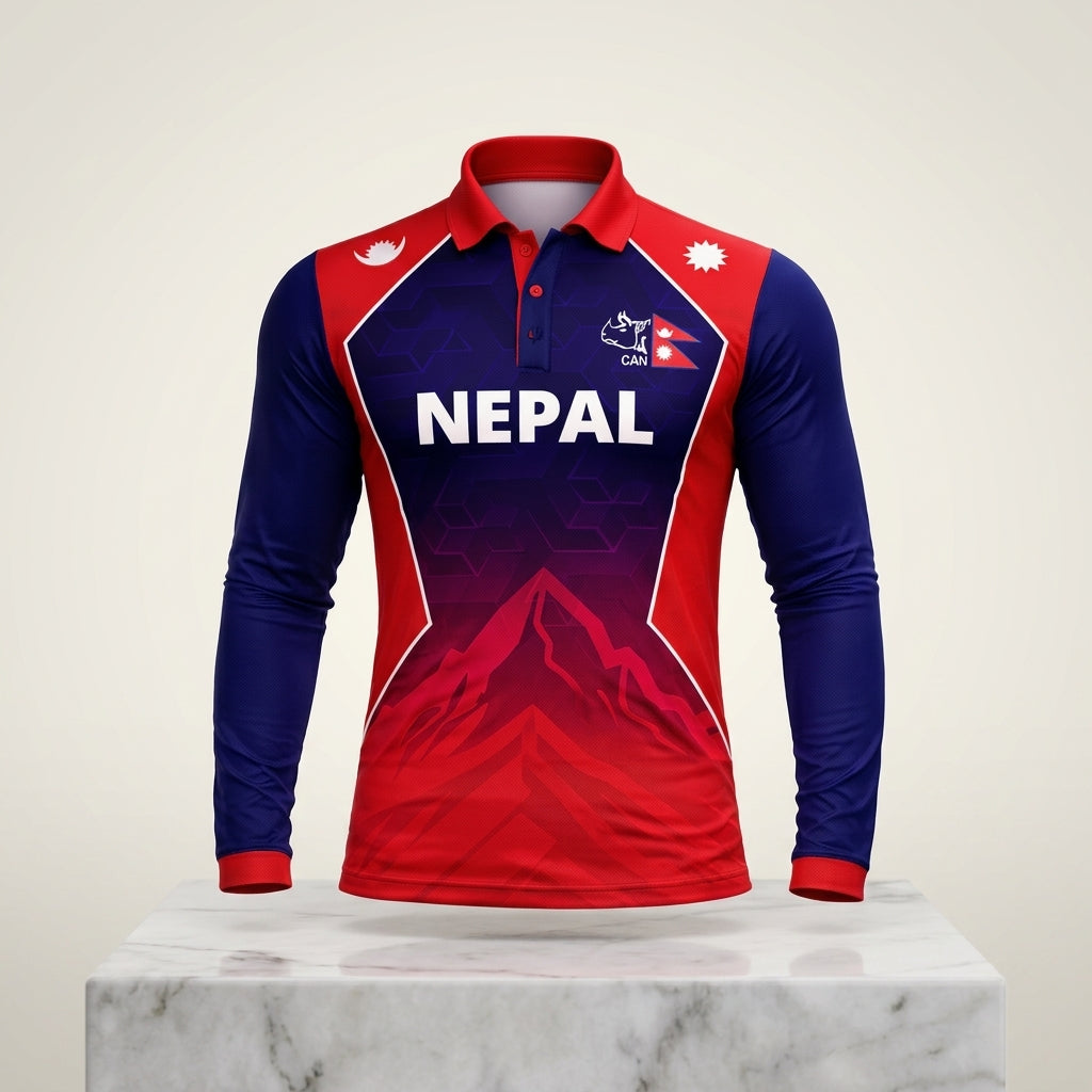 Nepal Cricket Long Sleeve Supporters Jersey