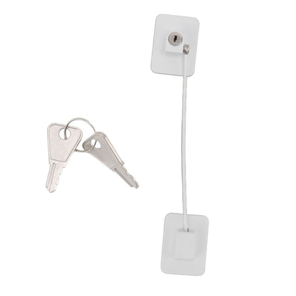 Refrigerator Lock White Childproof Freezer Lock Child Safety Cabinet Drawer Lock with 2 Keys