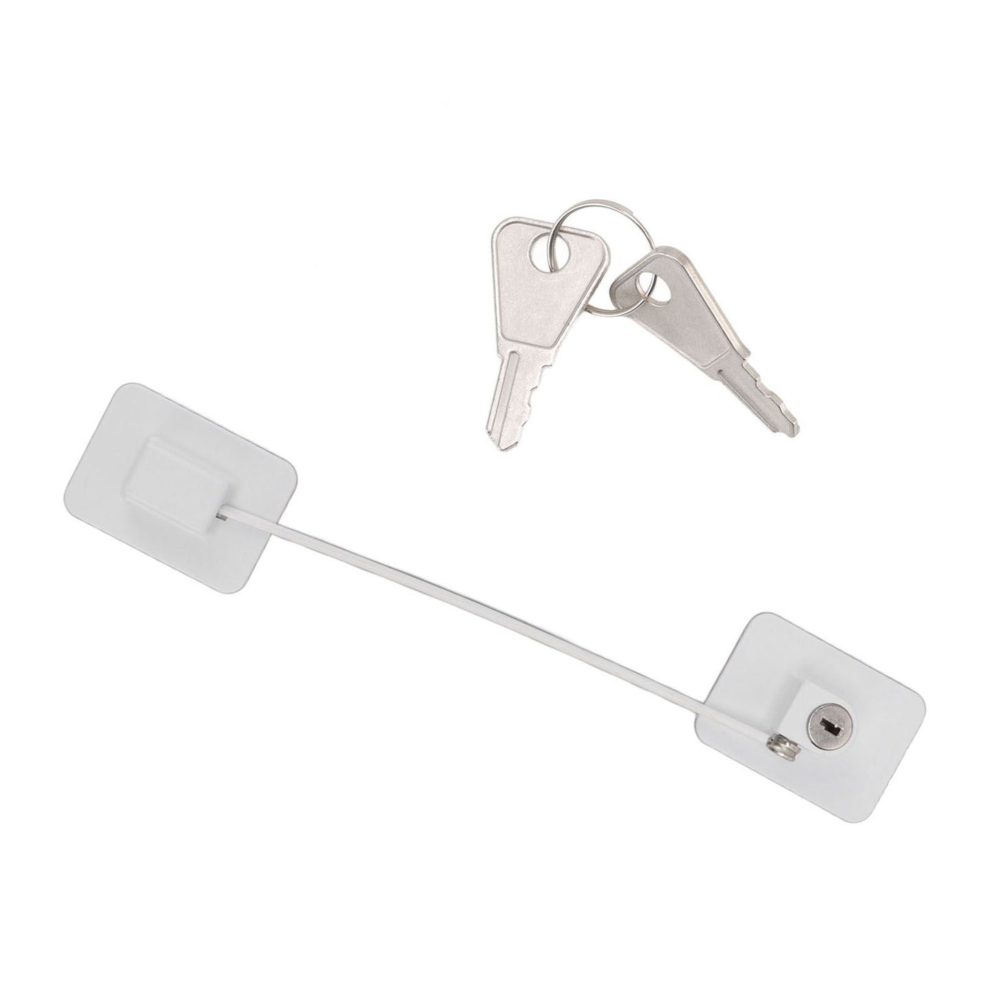 Refrigerator Lock White Childproof Freezer Lock Child Safety Cabinet Drawer Lock with 2 Keys
