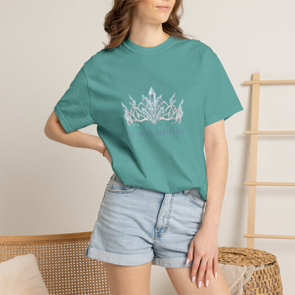 The White Sovereign Blue Seaweed Crown  Tsaritsa Frost Queen Graphic Tee