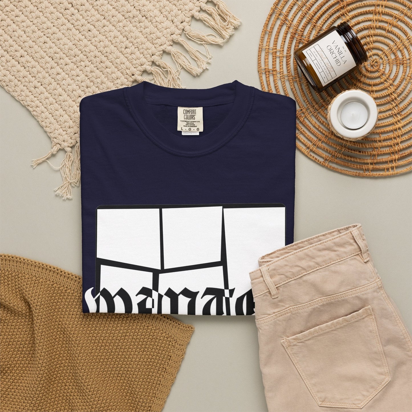 Wanted Graphic Tee Window Grid Design with wanted printed Tees