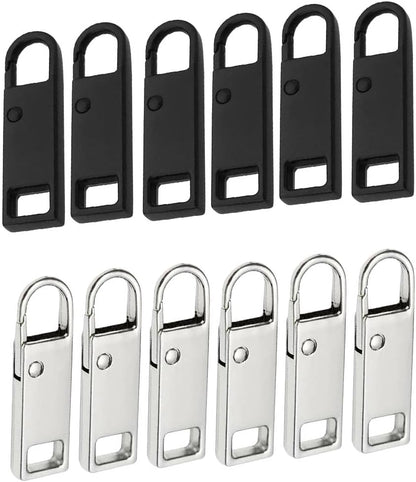 Reserve zips - 12-pack metal zips - removable - suitable for purses - clothing - jeans - suitcases - luggage