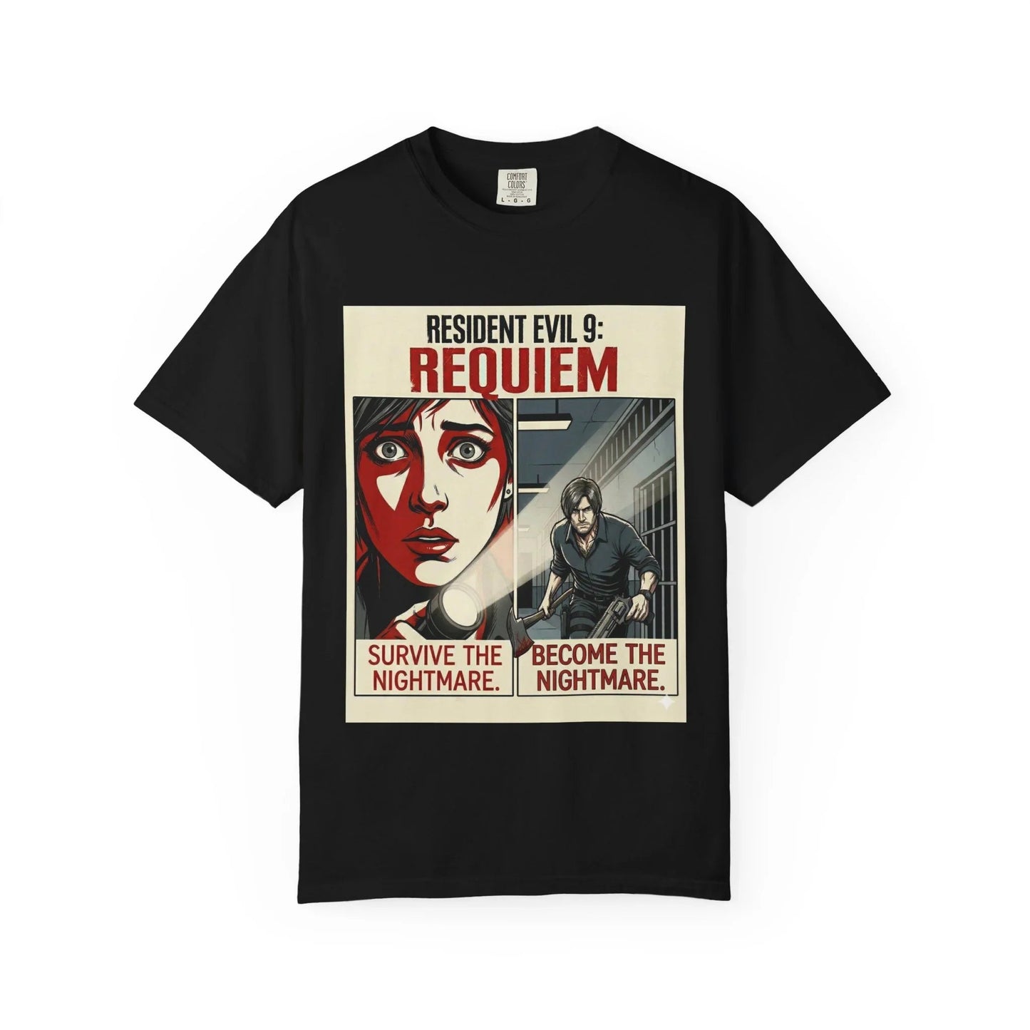 Resident Evil 9 Requiem T-Shirt - Grace vs Leon Gameplay Graphic Tee