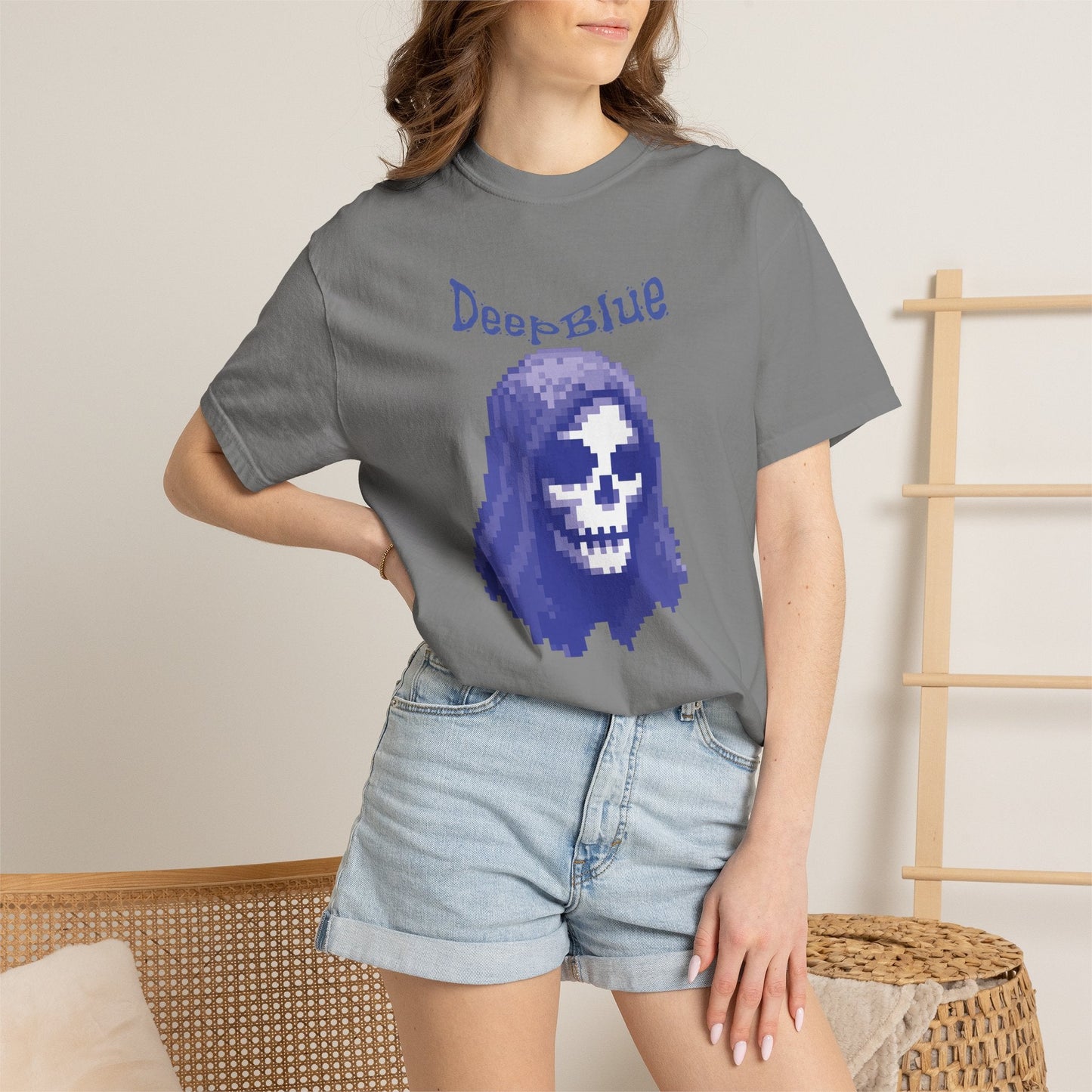 Resynced from the Deep Blue - Pixel Pirate Unisex Graphic Tee | Glitch Art Gamer Shirt By Aprasi