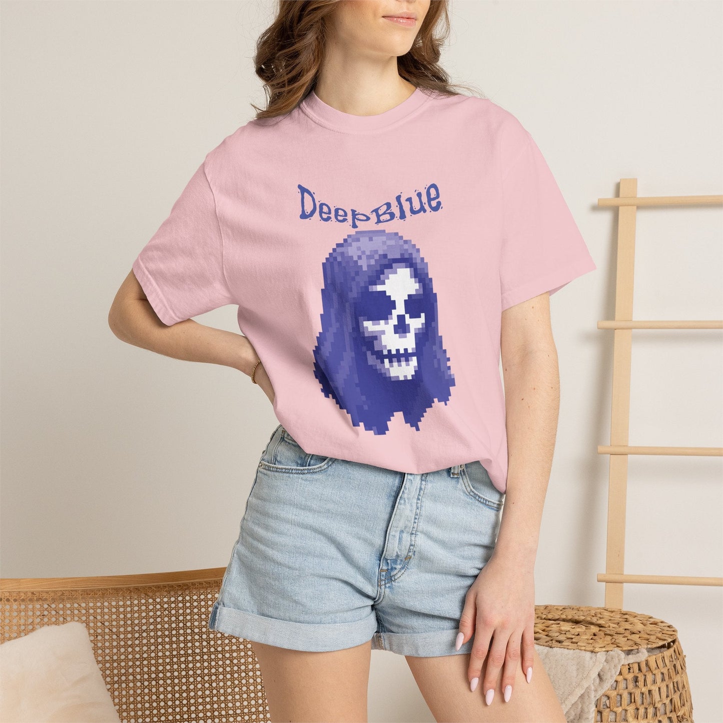 Resynced from the Deep Blue - Pixel Pirate Unisex Graphic Tee | Glitch Art Gamer Shirt By Aprasi