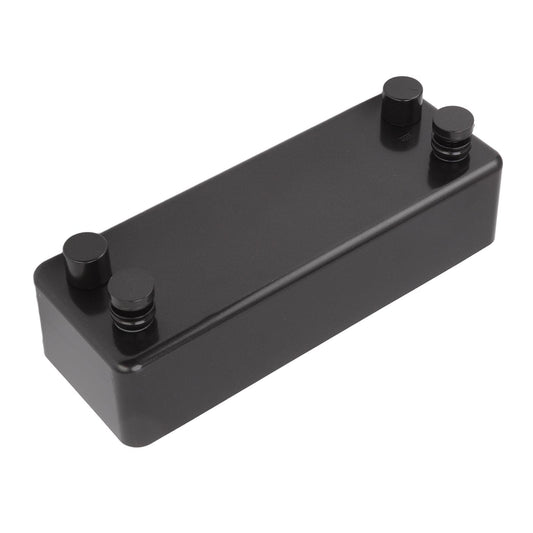 Black retractable wall-mounted double clothesline base with four end caps