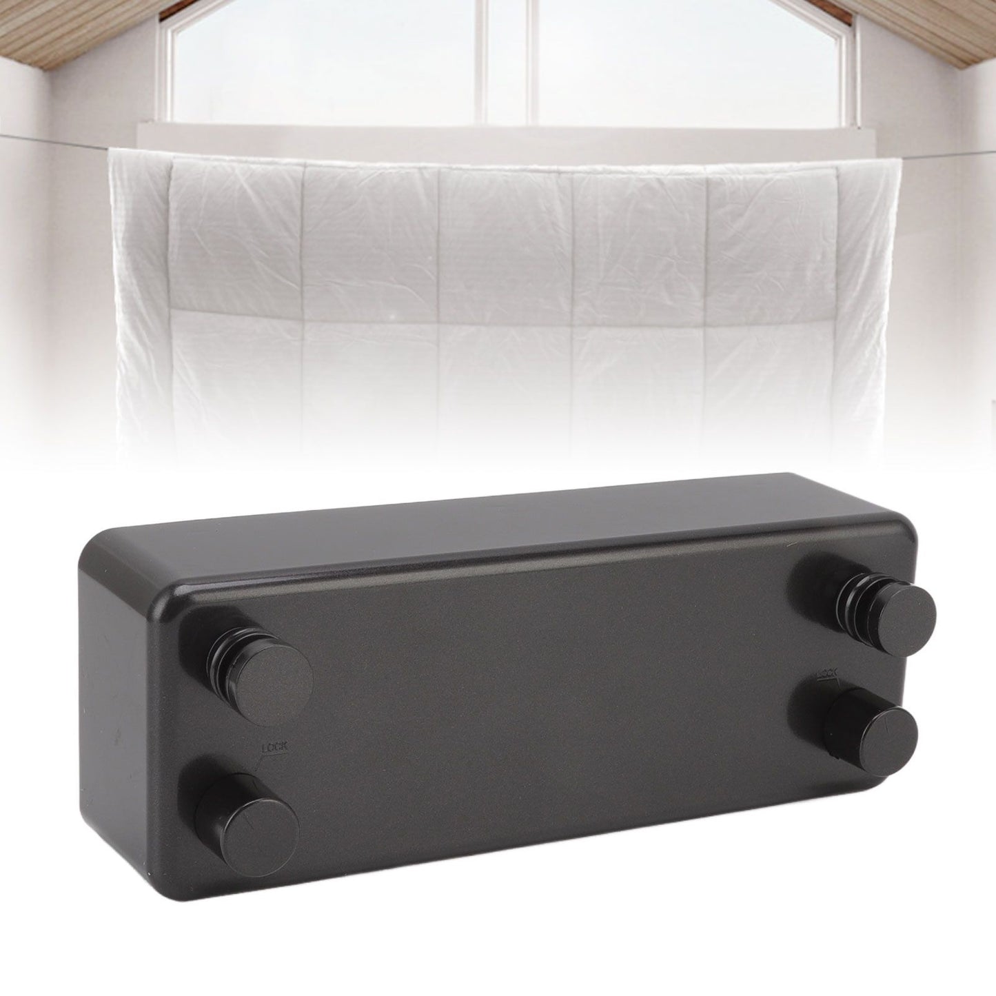 Retractable Clothesline Wall Mounted Heavy Duty Thickened Stainless Steel Double Laundry Line for Balcony Hotel 13.8ft Black