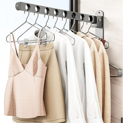 Retractable Folding Wall Hanger, Folding Clothes Hanger Rack, Clothes Storage Organizer, Laundry Hanger, Sturdy Hanging Dryer Rack Clothes Hooks of Metal (Matte Grey) 4.81x1.18x9.84 4.81" x 1.18" x 9.84" Black2