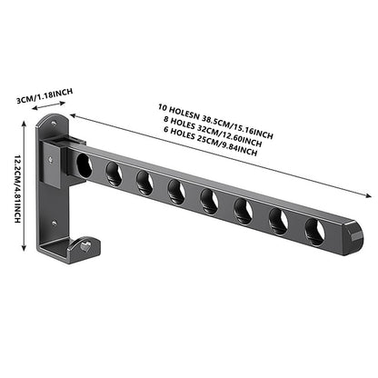 Retractable Folding Wall Hanger, Folding Clothes Hanger Rack, Clothes Storage Organizer, Laundry Hanger, Sturdy Hanging Dryer Rack Clothes Hooks of Metal (Matte Grey) 4.81x1.18x9.84 4.81" x 1.18" x 9.84" Gray