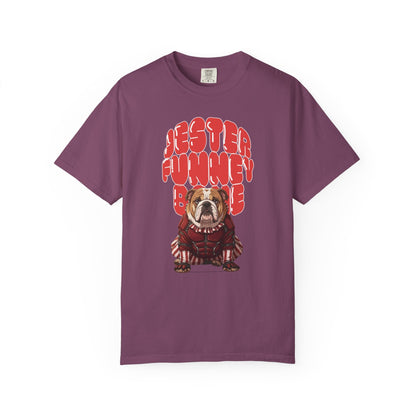 MissChiff Tees Bulldog Jester Graphic T-Shirt | Funny Bone Retro Dog Tee  Unisex Comfort Colors