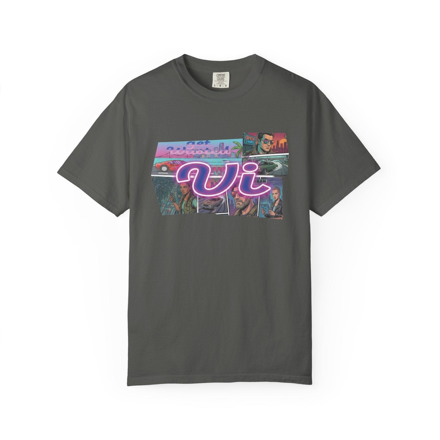 Vice City VI Retro Aesthetic Graphic Tee, Neon Miami Vibes  T-Shirt