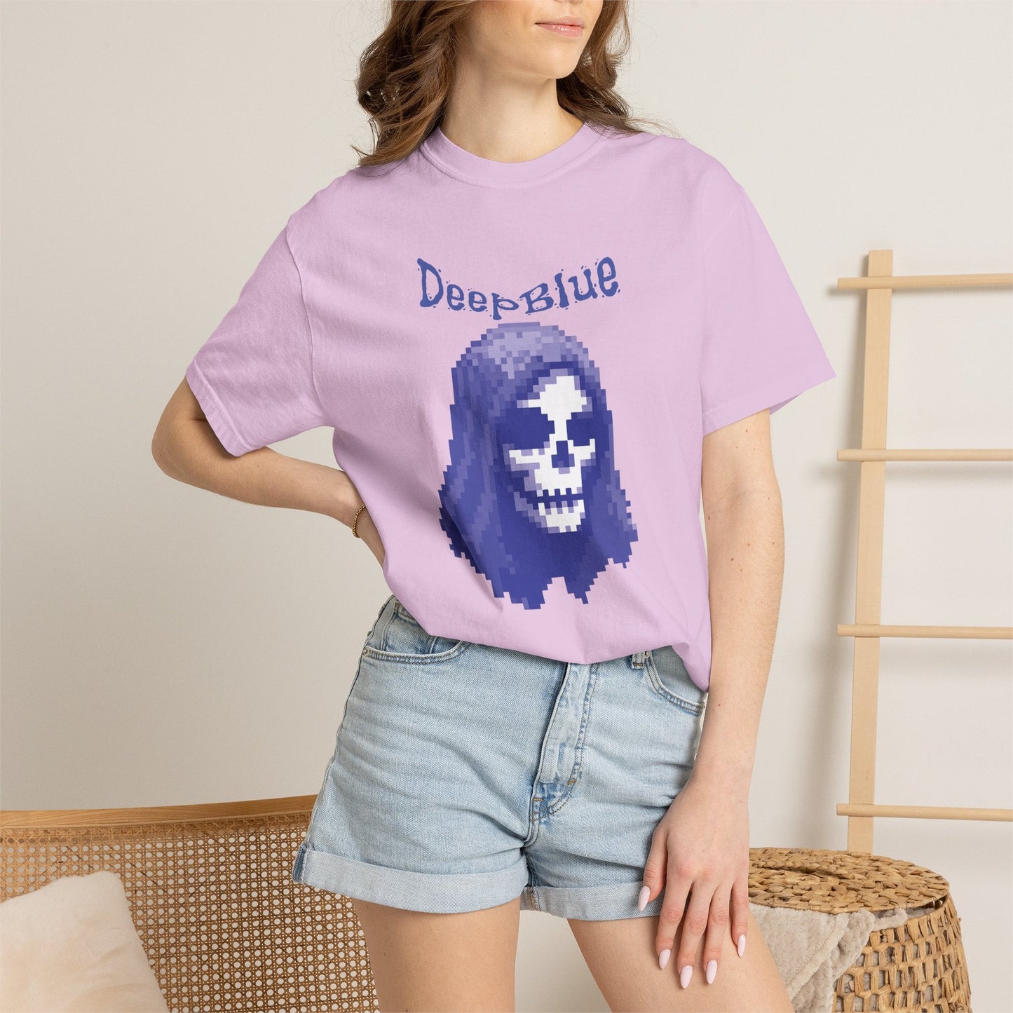 Resynced from the Deep Blue - Pixel Pirate Unisex Graphic Tee | Glitch Art Gamer Shirt By Aprasi