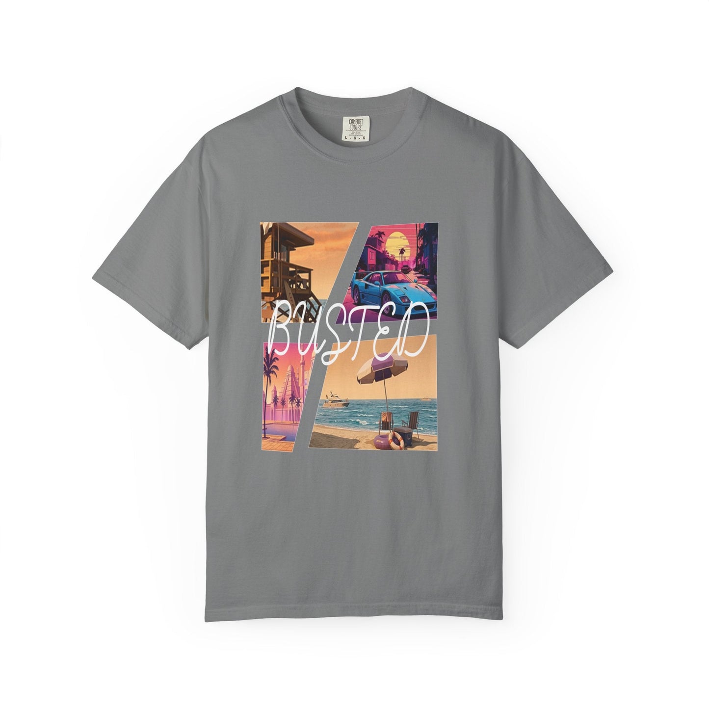 Busted Neon Beach Graphic Tee | Retro Gaming Vintage Shirt
