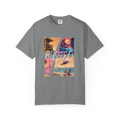 Busted Neon Beach Graphic Tee | Retro Gaming Vintage Shirt