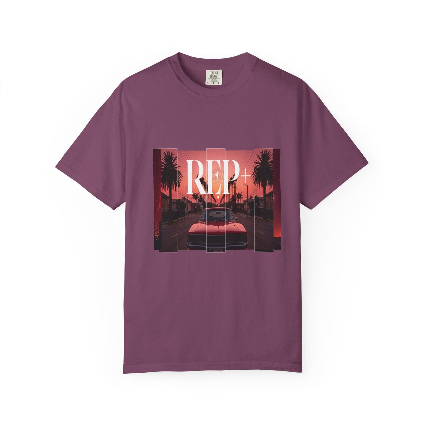 REP+ Retro Muscle Car Sunset Synthwave Streetwear Tee