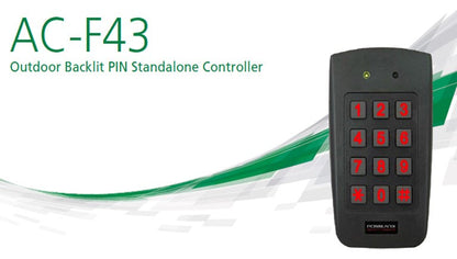 Rosslare AC-F43 Outdoor Backlit Standalone PIN Keypad Controller – 500 User Capacity, IP65 Rated, UV & Water-Resistant