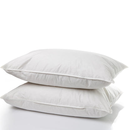 White duck feather down pillows, stacked