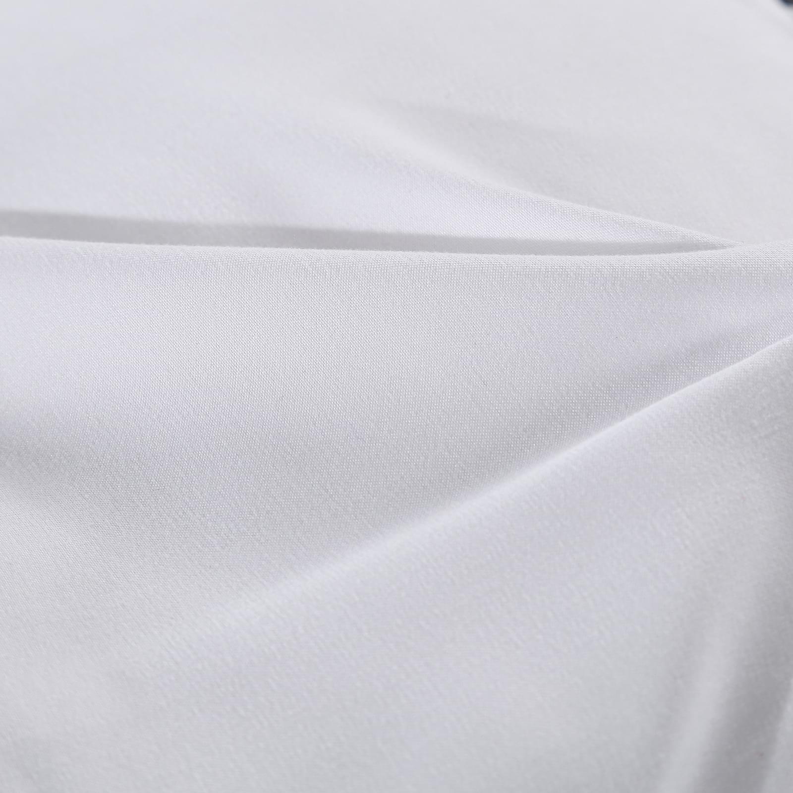 White fabric mattress pad topper cover, smooth woven surface