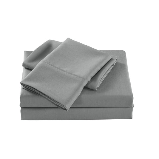 Royal Comfort 2000 Thread Count Bamboo Cooling Sheet Set Ultra Soft Bedding - Single - Mid Grey.