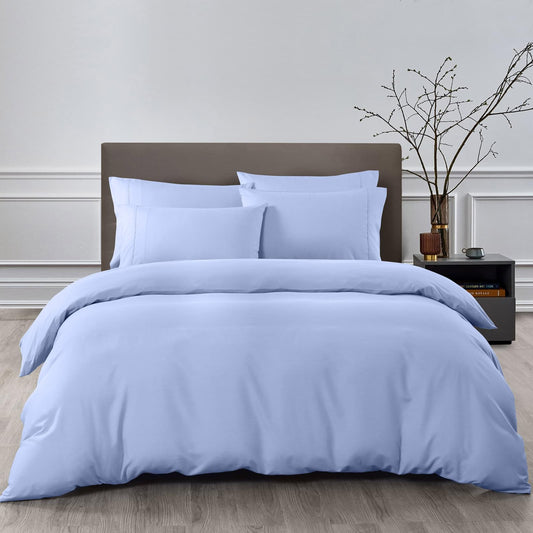 Royal Comfort 2000TC Quilt Cover Set Bamboo Cooling Hypoallergenic Breathable - King - Light Blue.