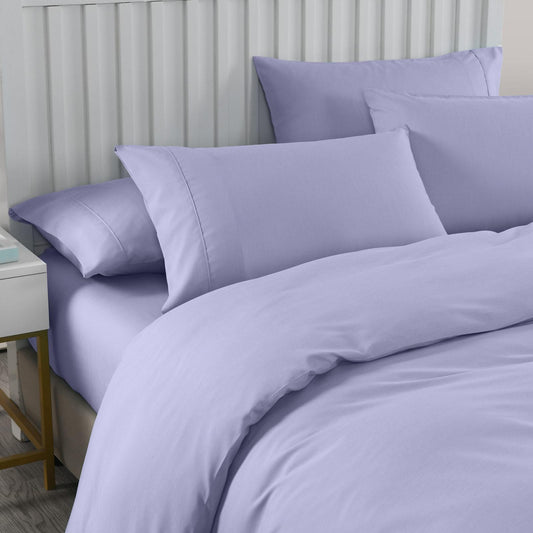 Lilac-grey duvet cover with two pillowcases, king quilt cover set