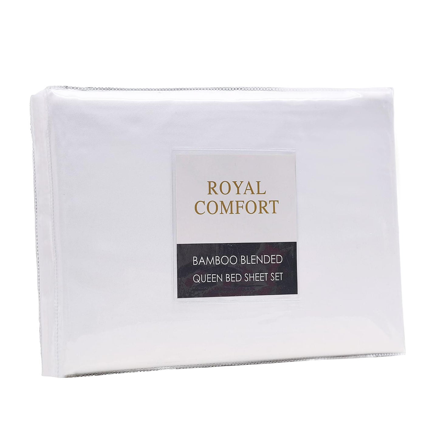 Royal Comfort Bamboo Blended Sheet & Pillowcases Set 1000TC Ultra Soft Bedding - Queen - White.