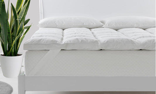 King white pillowtop mattress topper with quilted channel stitching