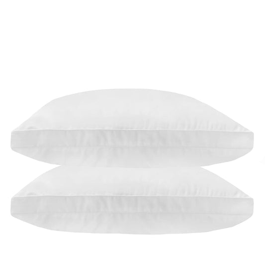 White gusset support pillow, smooth fabric with straight edges