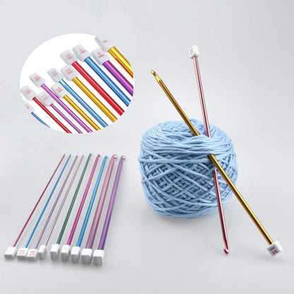 Ruibeauty 11Pcs Long Tunisian Afghan Crochet Hooks Aluminum Knitting Needles 10.6