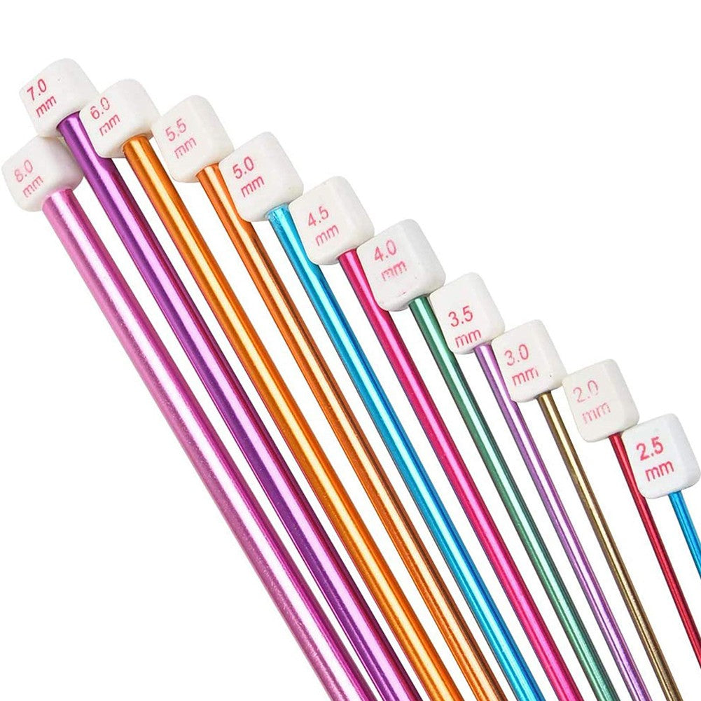 Ruibeauty 11Pcs Long Tunisian Afghan Crochet Hooks Aluminum Knitting Needles 10.6