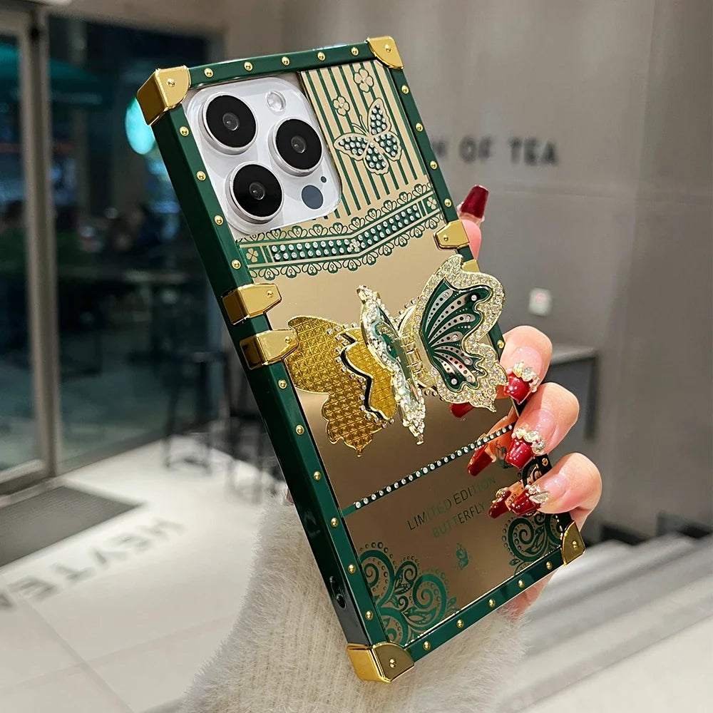 iPhone Shockproof Diamond Butterfly Case